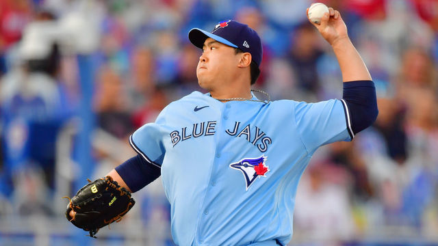 DUNEDIN, FLORIDA - MAY 18: Hyun Jin Ryu #99 of the Toronto Blue Jays delivers a pitch to the Boston Red Sox in the first inning at TD Ballpark on May 18, 2021 in Dunedin, Florida.