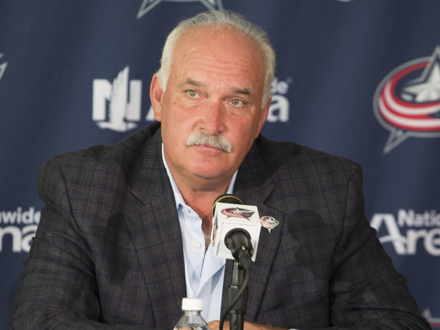 September 16 2015: John Davidson President of Hockey Operations of the Columbus Blue Jackets talking to media during Media Day held by the Columbus Blue Jackets at Nationwide Arena in Columbus Ohio