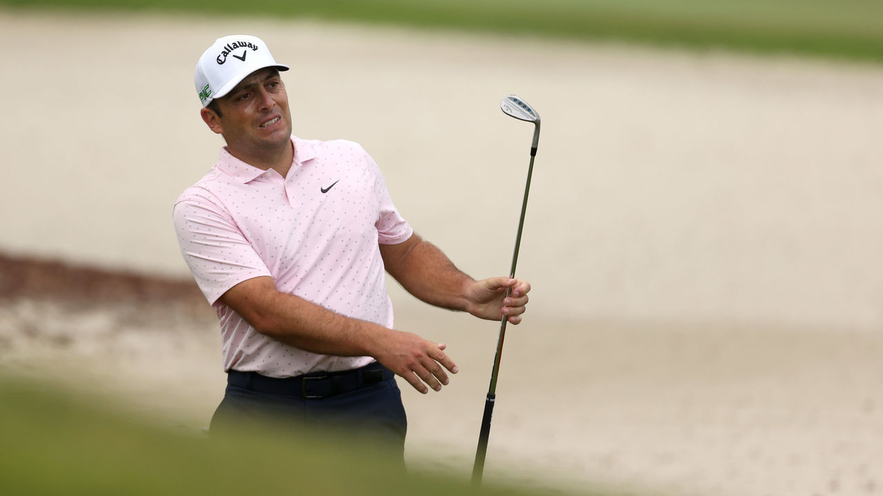 KIAWAH ISLAND, SOUTH CAROLINA - MAY 19: Francesco Molinari of Italy watches his shot on the sixth hole during a practice round prior to the 2021 PGA Championship at Kiawah Island Resort's Ocean Course on May 19, 2021 in Kiawah Island, South Carolina.