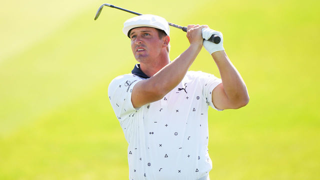 KIAWAH ISLAND, SC - MAY 20: Bryson DeChambeau hits his second shot on the 12th hole during the first round of the 2021 PGA Championship held at the Ocean Course of Kiawah Island Golf Resort on May 20, 2021 in Kiawah Island, South Carolina.