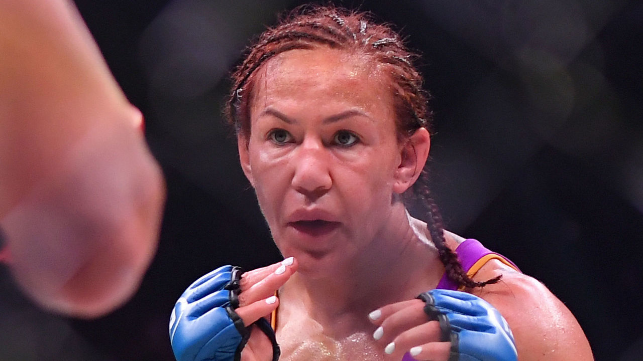 INGLEWOOD, CA - JANUARY 25: Cris Cyborg in the cage during her featherweight world title fight against Julia Budd at The Forum on January 25, 2020 in Inglewood, California. Cyborg won by TKO in the 4th round.