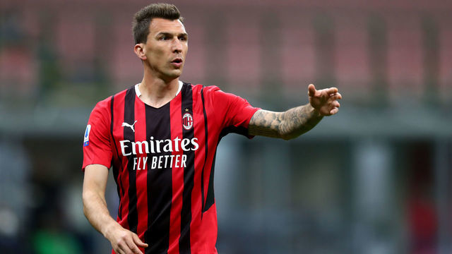 STADIO GIUSEPPE MEAZZA, MILANO, ITALY - 2021/05/16: Mario Mandzukic of Ac Milan gestures during the Serie A match between Ac Milan and Cagliari Calcio. The match ends in a draw 0-0.