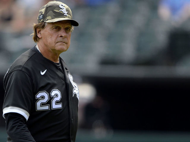 Chicago White Sox manager Tony La Russa walks on the field as he is  introduced before the team's baseball game against the Kansas City Royals  in Chicago, Thursday, April 8, 2021. (AP