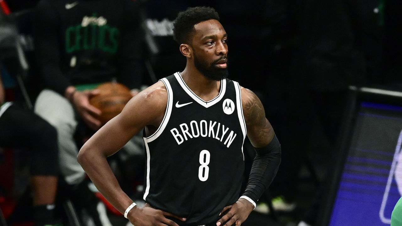 NEW YORK, NEW YORK - MAY 22: Jeff Green #8 of the Brooklyn Nets in action against the Boston Celtics in Game One of the First Round of the 2021 NBA Playoffs at Barclays Center at Barclays Center on May 22, 2021 in New York City.