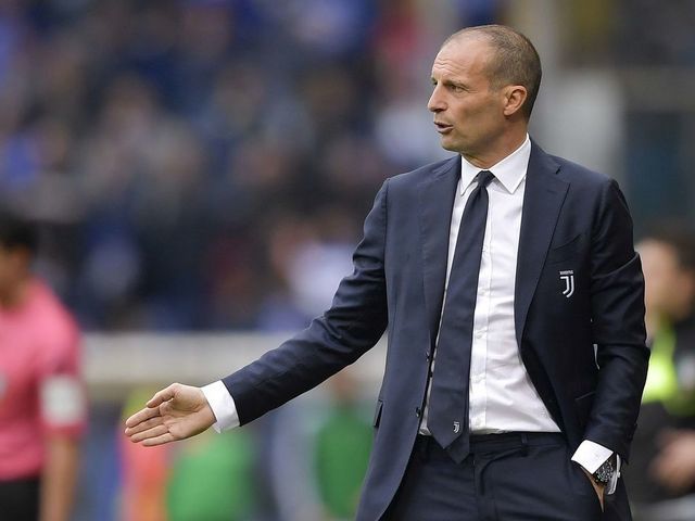 GENOA, ITALY - MAY 26: Juventus coach Massimiliano Allegri during the Serie A match between UC Sampdoria and Juventus at Stadio Luigi Ferraris on May 26, 2019 in Genoa, Italy.