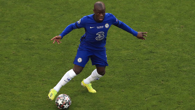 PORTO, PORTUGAL - MAY 29: N'Golo Kante of Chelsea during the UEFA Champions League Final between Manchester City and Chelsea FC at Estadio do Dragao on May 29, 2021 in Porto, Portugal.