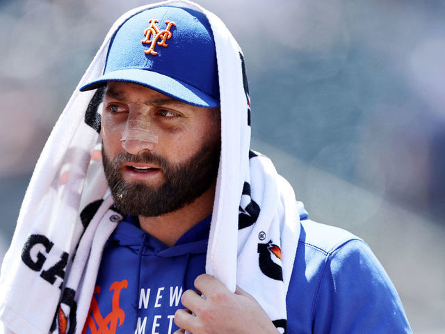 Photos: NY Mets Kevin Pillar injured during game against Atlanta Braves