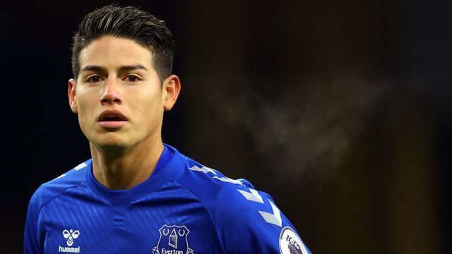 Everton's Colombian midfielder James Rodriguez looks on during the English Premier League football match between Wolverhampton Wanderers and Everton at the Molineux stadium in Wolverhampton, central England on January 12, 2021.