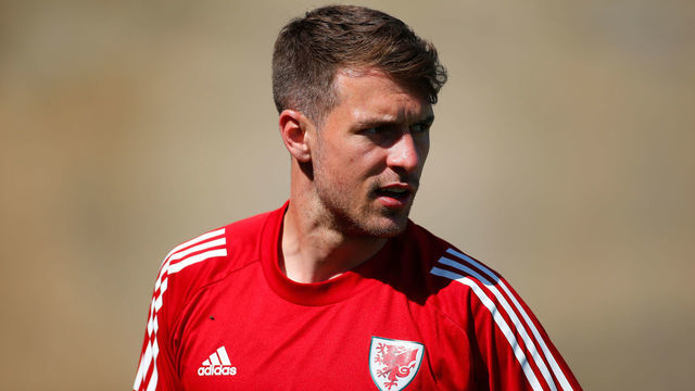 LAGOS, PORTUGAL - MAY 28: Aaron Ramsey of Wales during a Wales Training Session on May 28, 2021 in Lagos, Portugal.