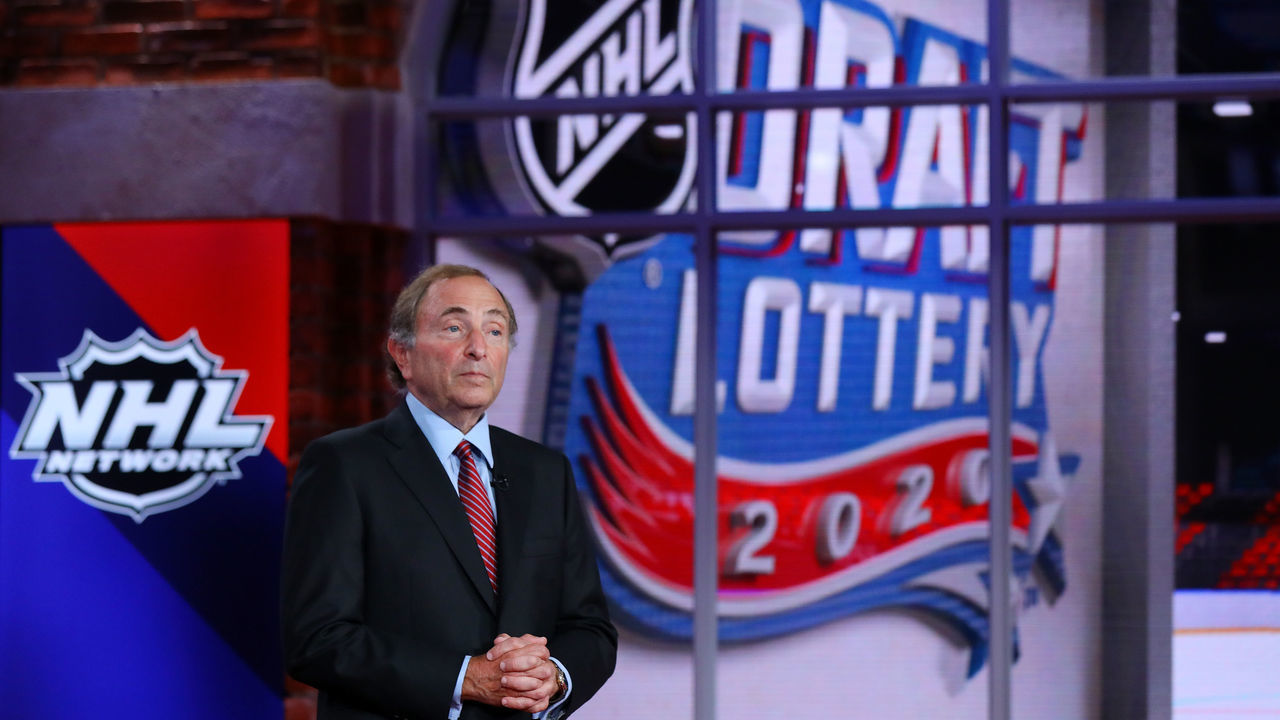 SECAUCUS, NEW JERSEY - AUGUST 10: Commissioner of the National Hockey League Gary Bettman is interviewed during Phase 2 of the 2020 NHL Draft Lottery on August 10, 2020 at the NHL Network's studio in Secaucus, New Jersey.