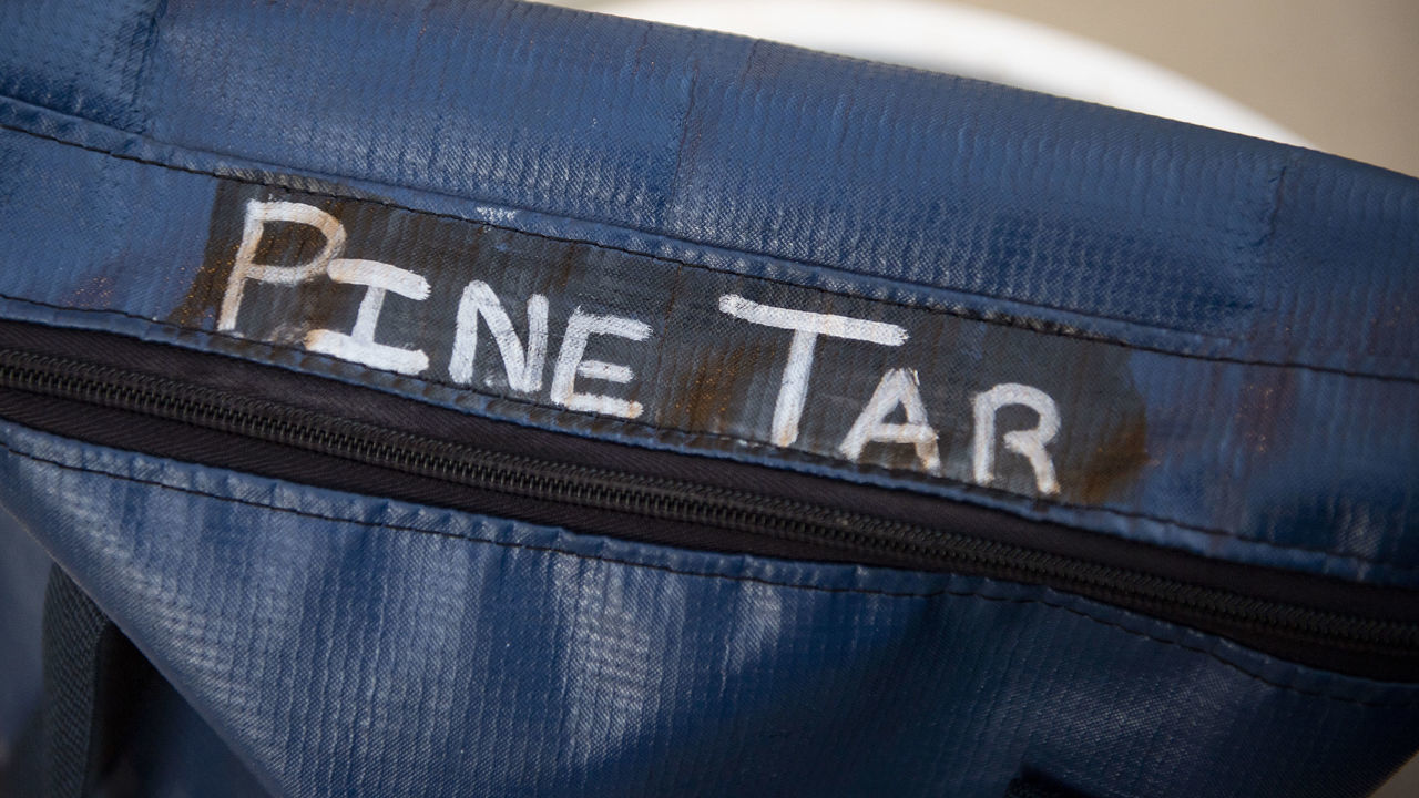 FT. MYERS, FL - FEBRUARY 15: Pine tar is shown during a Boston Red Sox team workout on February 15, 2020 at JetBlue Park at Fenway South in Fort Myers, Florida.