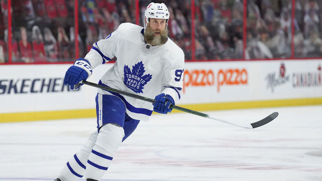 OTTAWA, ON - MAY 12: Joe Thornton #97 of the Toronto Maple Leafs skates against the Ottawa Senators at Canadian Tire Centre on May 12, 2021 in Ottawa, Ontario, Canada.