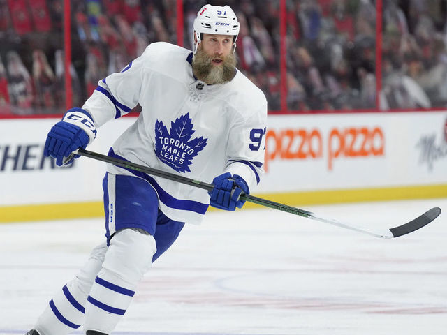 OTTAWA, ON - MAY 12: Joe Thornton #97 of the Toronto Maple Leafs skates against the Ottawa Senators at Canadian Tire Centre on May 12, 2021 in Ottawa, Ontario, Canada.