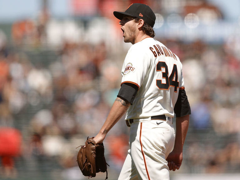 Kevin Gausman of the San Francisco Giants reacts in the fourth inning  News Photo - Getty Images