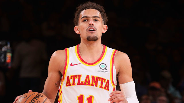 NEW YORK, NY - JUNE 2: Trae Young #11 of the Atlanta Hawks dribbles the ball against the New York Knicks during Round 1, Game 5 of the 2021 NBA Playoffs on June 2, 2021 at Madison Square Garden in New York City, New York. Mandatory Copyright Notice: Copyright 2021 NBAE