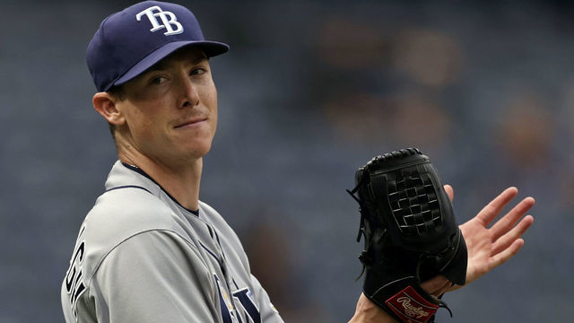 NEW YORK, NY - JUNE 3: Ryan Yarbrough #48 of the Tampa Bay Rays celebrates after defeating the New York Yankees at Yankee Stadium on June 3, 2021 in the Bronx borough of New York City. The Rays won 9-2.