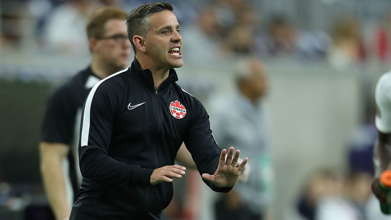 HOUSTON, TX - JUNE 29: Head coach John Herdman of Canada reacts during a quarterfinal match between Haiti and Canada as part of 2019 CONCACAF Gold Cup at NRG Stadium on June 29, 2019 in Houston, Texas.