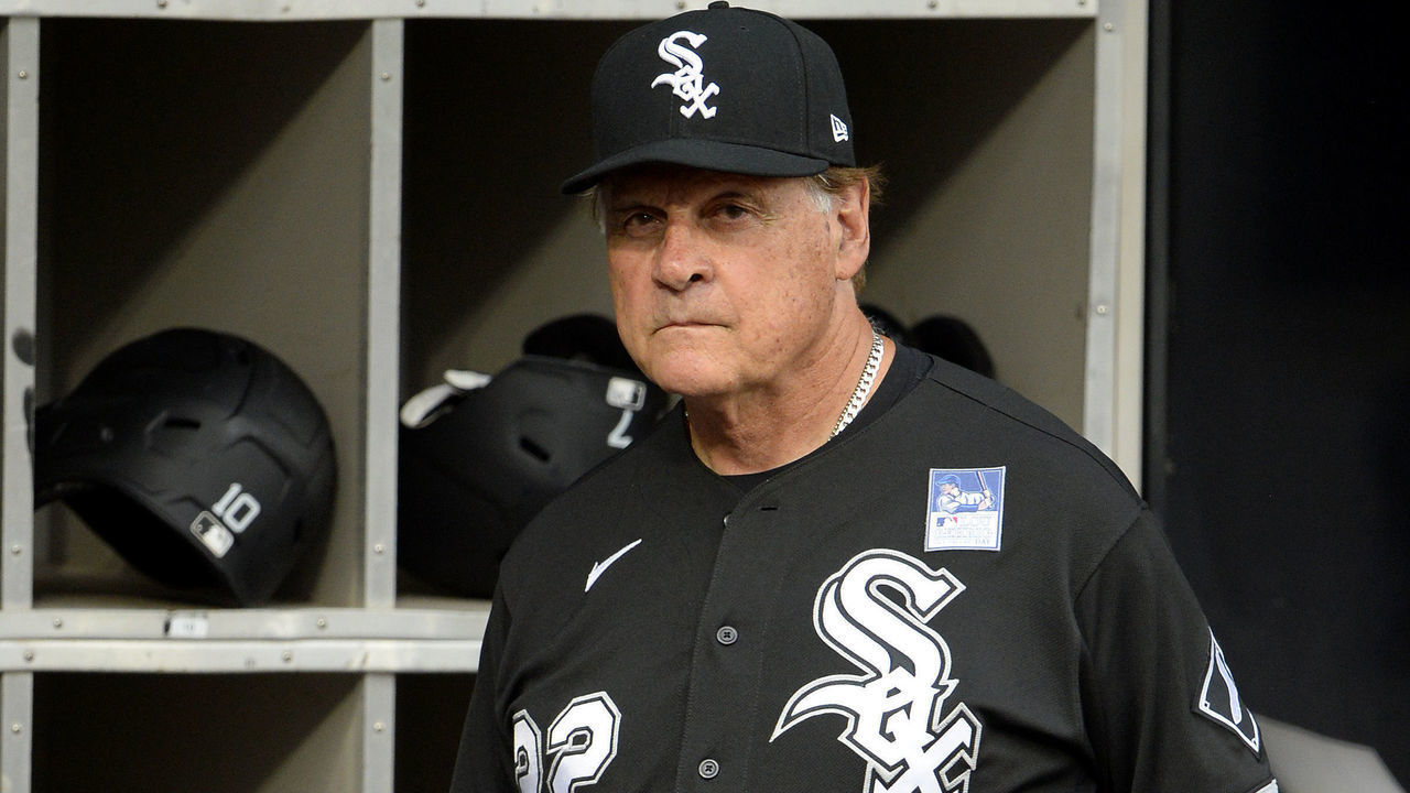 CHICAGO - JUNE 03: Manager Tony La Russa #22 of the Chicago White Sox looks on prior to the game against the Detroit Tigers on June 3, 2021 at Guaranteed Rate Field in Chicago, Illinois.