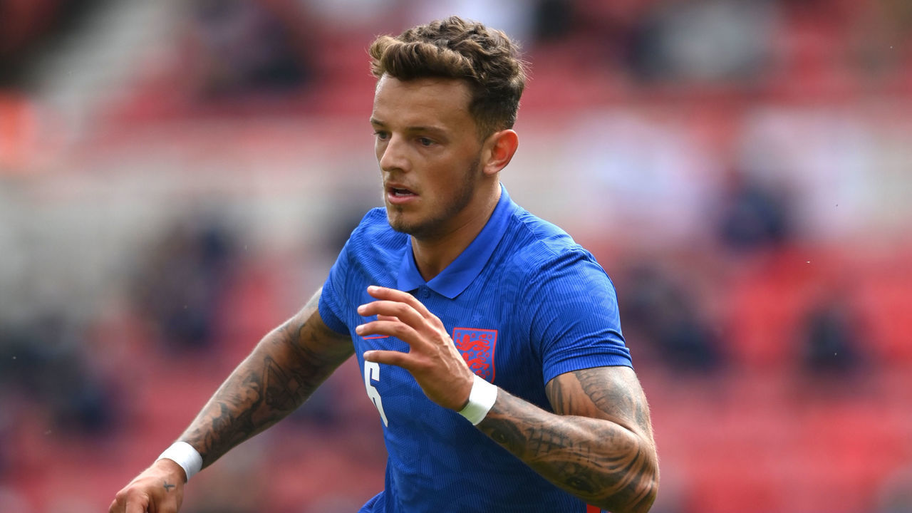 MIDDLESBROUGH, ENGLAND - JUNE 06: England player Ben White in action during the international friendly match between England and Romania at Riverside Stadium on June 06, 2021 in Middlesbrough, England.