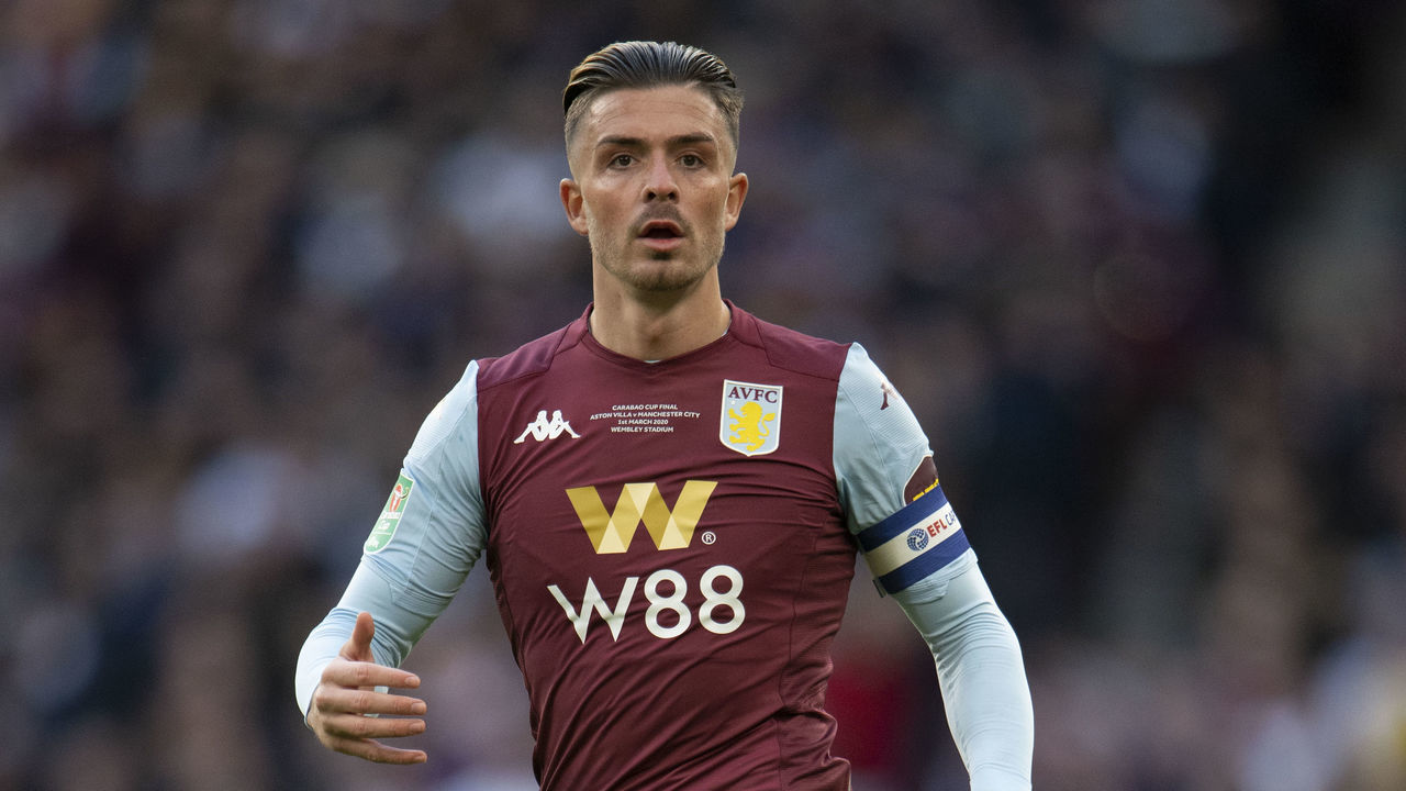 LONDON, ENGLAND - MARCH 01: Jack Grealish of Aston Villa during the Carabao Cup Final between Aston Villa and Manchester City at Wembley Stadium on March 01, 2020 in London, England.