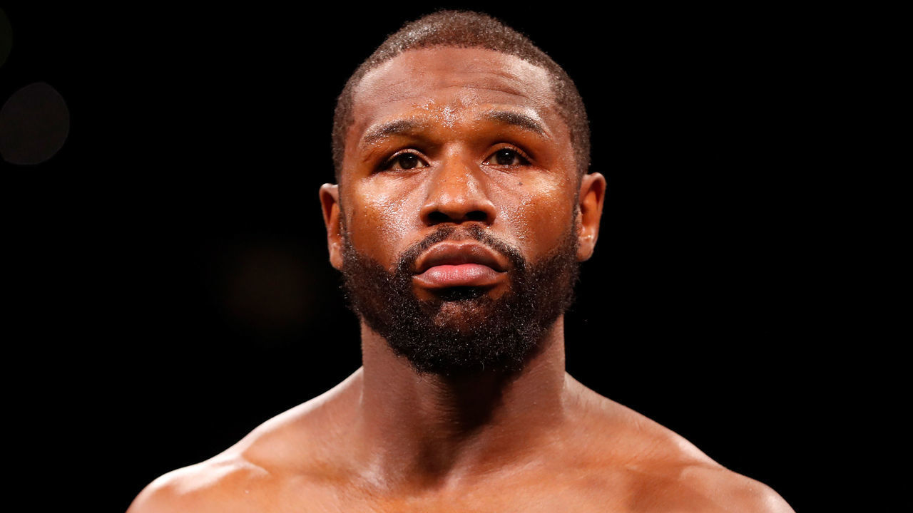 MIAMI GARDENS, FLORIDA - JUNE 06: Floyd Mayweatherenters the ring for his contracted exhibition boxing match against Logan Paul at Hard Rock Stadium on June 06, 2021 in Miami Gardens, Florida.