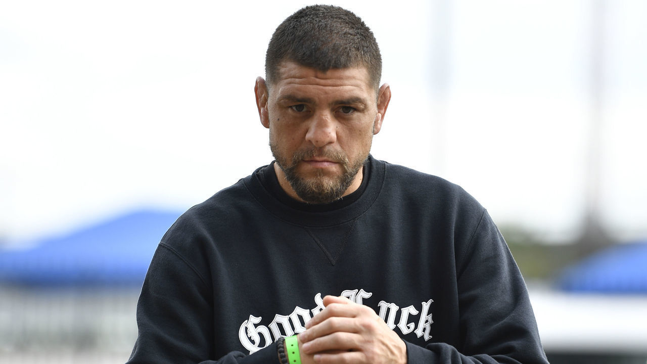 JACKSONVILLE, FLORIDA - APRIL 23: Nick Diaz arrives to the UFC 261 Weigh-In at at VyStar Veterans Memorial Arena on April 23, 2021 in Jacksonville, Florida.