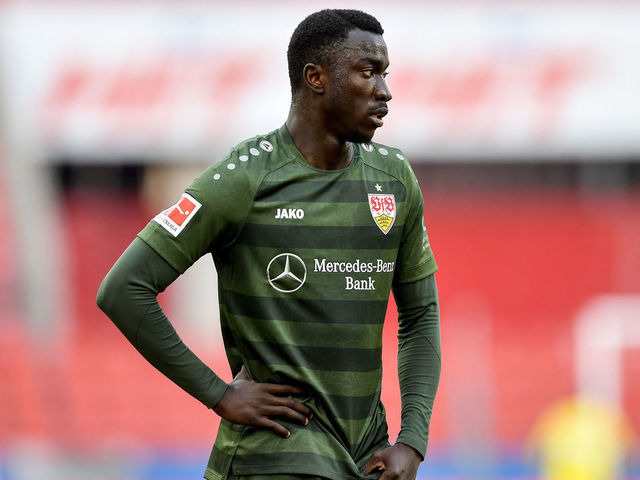 COLOGNE, GERMANY - FEBRUARY 20: Silas Wamangituka of VfB Stuttgart during the Bundesliga match between 1. FC Koeln and VfB Stuttgart at RheinEnergieStadion on February 20, 2021 in Cologne, Germany. Sporting stadiums around Germany remain under strict restrictions due to the Coronavirus Pandemic as Government social distancing laws prohibit fans inside venues resulting in games being played behind closed doors.