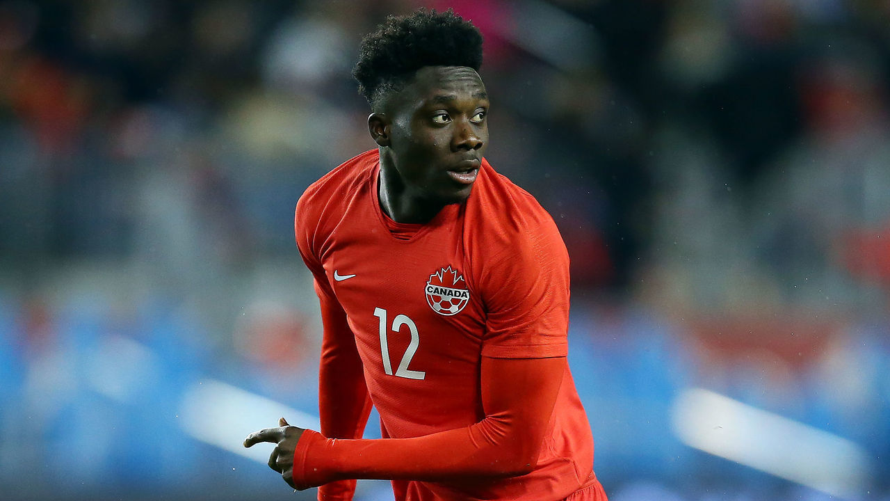 TORONTO, ON - OCTOBER 15: Alphonso Davies #12 of Canada looks on during a CONCACAF Nations League game against the United States at BMO Field on October 15, 2019 in Toronto, Canada.