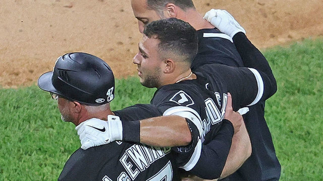 CHICAGO, ILLINOIS - JUNE 09: Nick Madrigal #1 of the Chicago White Sox is helped off the field after suffering an injury in the 7th inning against the Toronto Blue Jays at Guaranteed Rate Field on June 09, 2021 in Chicago, Illinois.