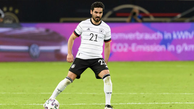 DUESSELDORF, GERMANY - JUNE 07: (BILD ZEITUNG OUT) Ilkay Guendogan of Germany controls the ball during the international friendly match between Germany and Latvia at Merkur Spiel-Arena on June 7, 2021 in Duesseldorf, Germany.