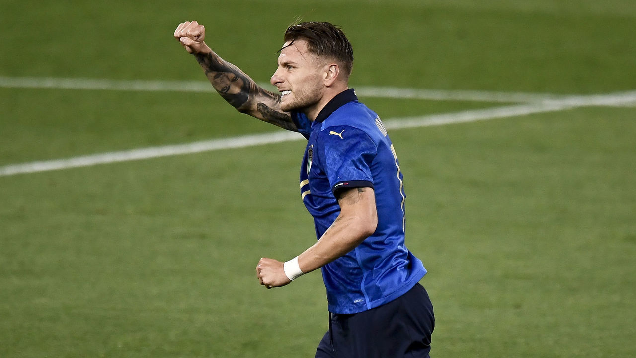 STADIO RENATO DALL'ARA, BOLOGNA, ITALY - 2021/06/04: Ciro Immobile of Italy celebrates after scoring a goal during the international friendly match between Italy and Czech Republic. Italy won 4-0 over Czech Republic.