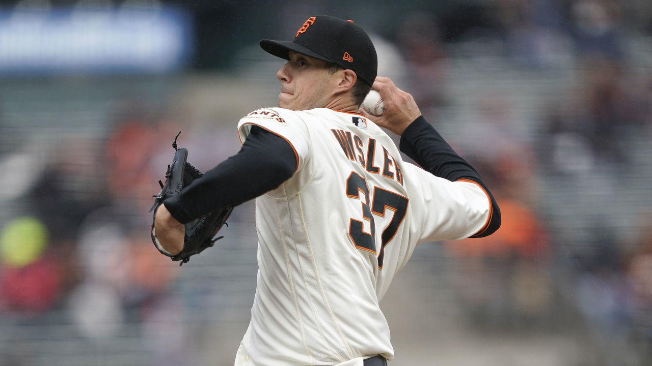 SAN FRANCISCO, CALIFORNIA - APRIL 25: Matt Wisler #37 of the San Francisco Giants pitches against the Miami Marlins in the eighth inning at Oracle Park on April 25, 2021 in San Francisco, California.