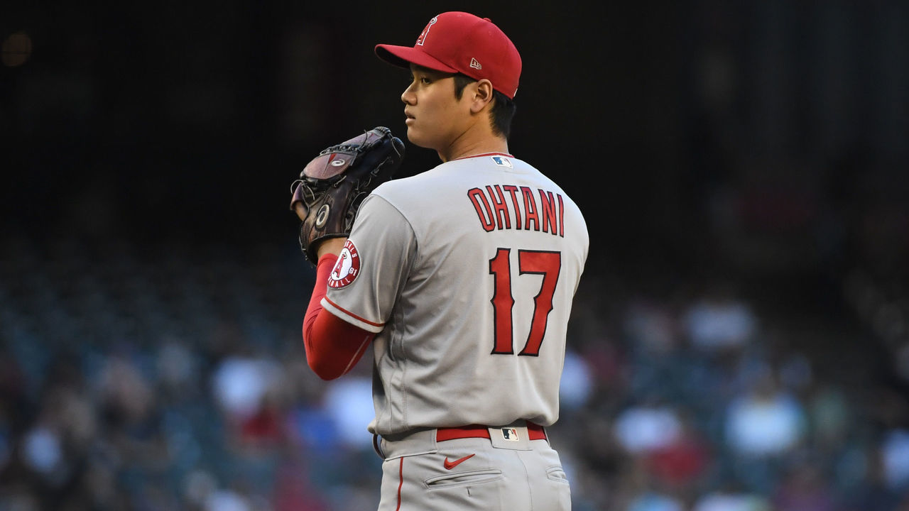 PHOENIX, ARIZONA - JUNE 11: Shohei Ohtani #17 of the Los Angeles Angels delivers a second inning pitch against the Arizona Diamondbacks at Chase Field on June 11, 2021 in Phoenix, Arizona.