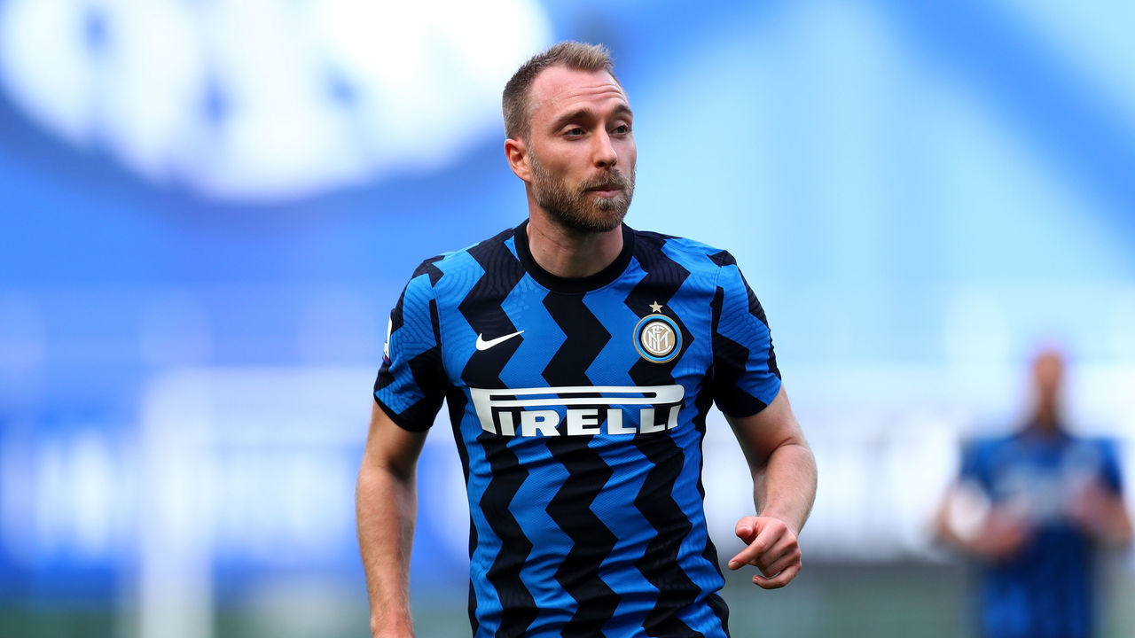 STADIO GIUSEPPE MEAZZA, MILANO, ITALY - 2021/05/23: Christian Eriksen of Fc Internazionale looks on during the Serie A match between Fc Internazionale and Udinese Calcio. Fc Internazionale wins 5-1 over Udinese Calcio.