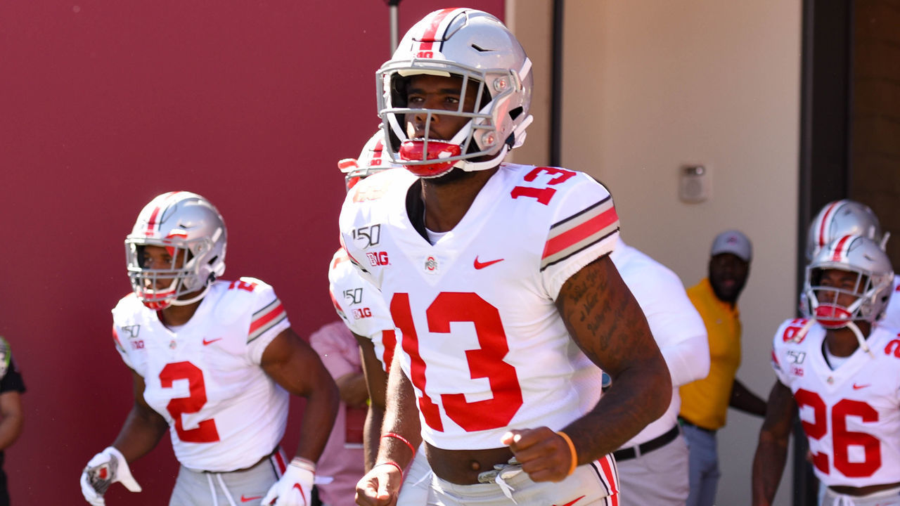 BLOOMINGTON, IN - SEPTEMBER 14: Ohio State (CB) Tyreke Johnson (13) prior to a college football game between the Ohio State Buckeyes and Indiana Hoosiers on September 14, 2019 at Memorial Stadium in Bloomington, IN