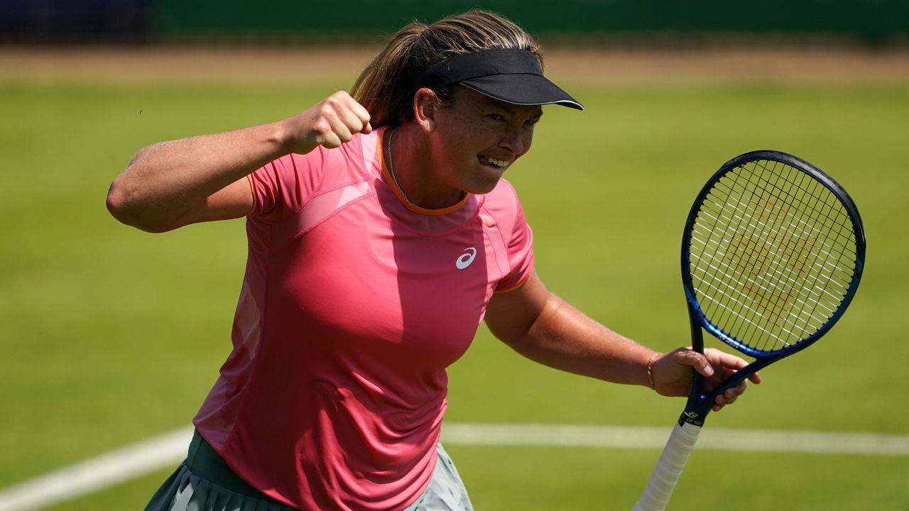 USA's Coco Vandeweghe in action against Russia's Marina Melnikova during day one of the Nature Valley Open at Nottingham Tennis Centre. Picture date: Saturday June 5, 2021.