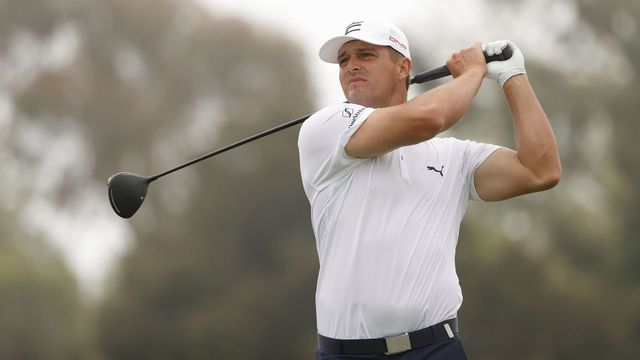 SAN DIEGO, CALIFORNIA - JUNE 14: Bryson DeChambeau of the United States plays his shot from the 15th tee prior to the start of the 2021 U.S. Open at Torrey Pines Golf Course on June 14, 2021 in San Diego, California.