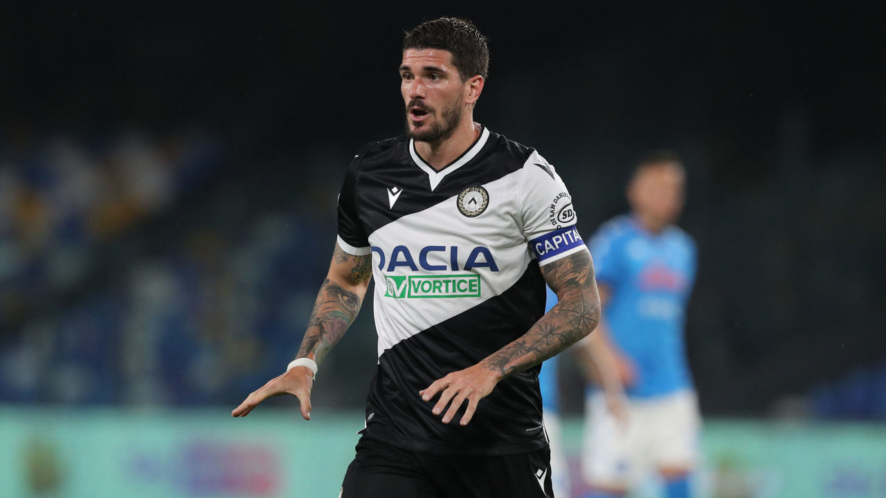 NAPLES, ITALY - MAY 11: Rodrigo de Paul of Udinese Calcio reacts during the Serie A match between SSC Napoli and Udinese Calcio at Stadio Diego Armando Maradona on May 11, 2021 in Naples, Italy. Sporting stadiums around Italy remain under strict restrictions due to the Coronavirus Pandemic as Government social distancing laws prohibit fans inside venues resulting in games being played behind closed doors