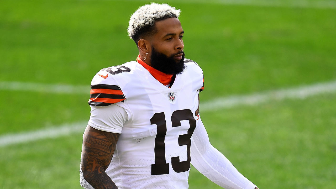 PITTSBURGH, PA - OCTOBER 18: Odell Beckham Jr. #13 of the Cleveland Browns looks on during the game against the Pittsburgh Steelers at Heinz Field on October 18, 2020 in Pittsburgh, Pennsylvania.