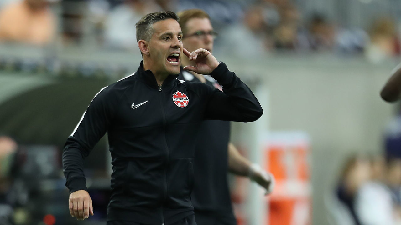 HOUSTON, TX - JUNE 29: Head coach John Herdman of Canada reacts during a quarterfinal match between Haiti and Canada as part of 2019 CONCACAF Gold Cup at NRG Stadium on June 29, 2019 in Houston, Texas.
