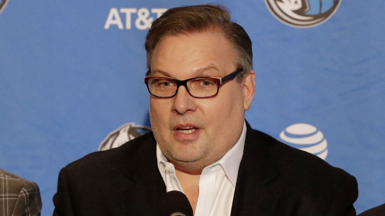 DALLAS, TX - JUNE 22: General Manager of the Dallas Mavericks Donnie Nelson speaks at the Post NBA Draft press conference on June 22, 2018 at the American Airlines Center in Dallas, Texas. Mandatory Copyright Notice: Copyright 2018 NBAE