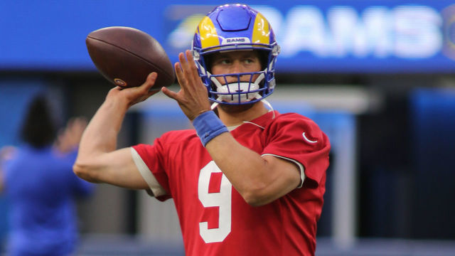 INGLEWOOD, CA - JUNE 10: Los Angeles Rams quarterback Matthew Stafford (09) during the Los Angeles Rams practice on June 10, 2021, at SoFi Stadium in Inglewood, CA.