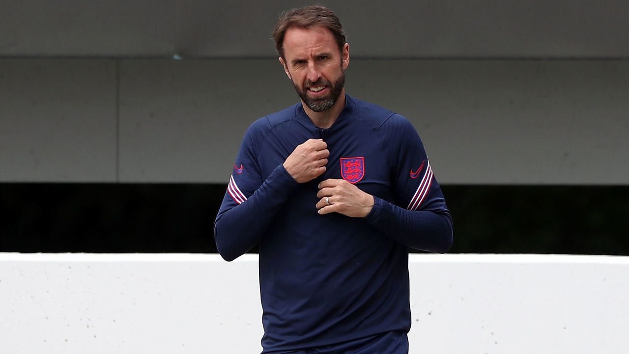 England manager Gareth Southgate during the training session at St George's Park, Burton upon Trent. Picture date: Thursday June 17, 2021.