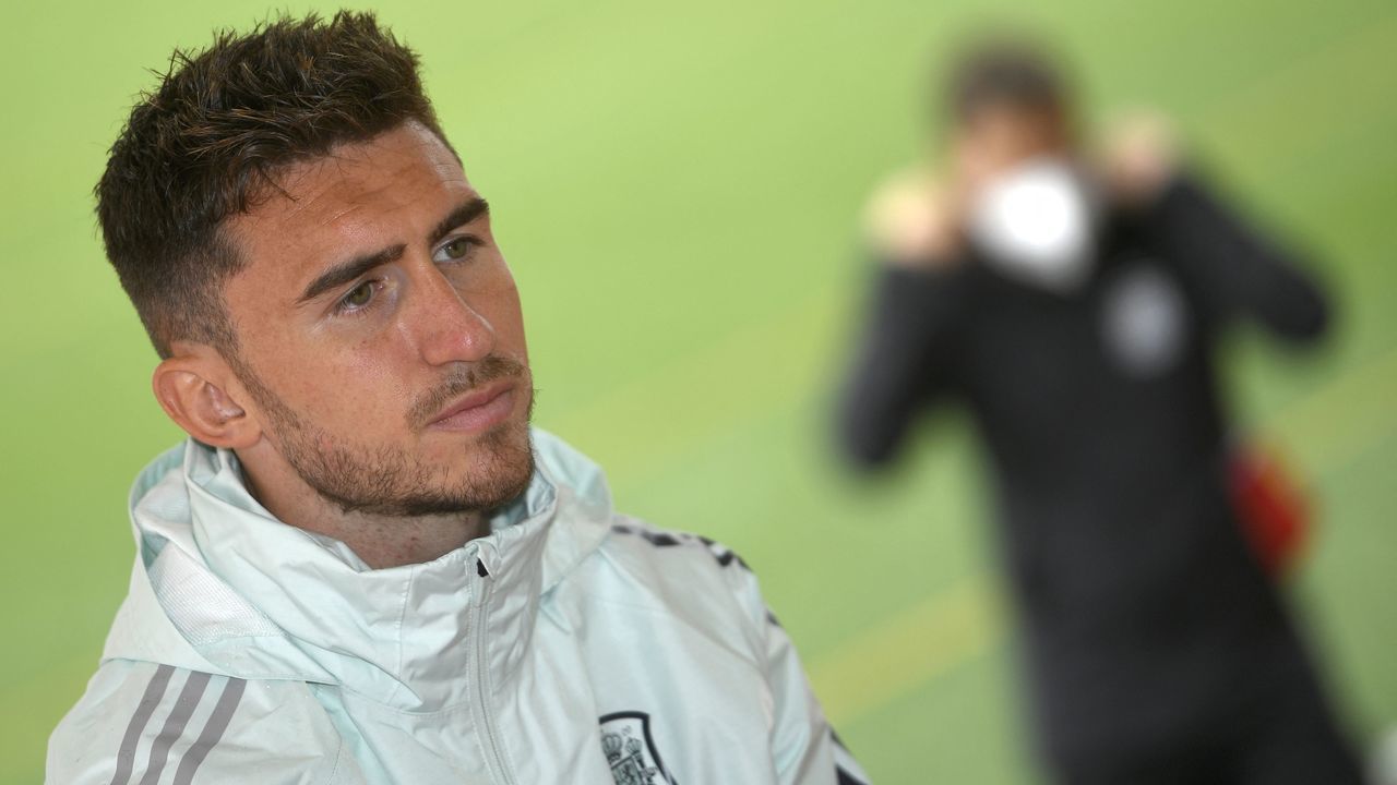 French-born Spanish player Aymeric Laporte speaks during an AFP interview at Las Rozas Soccer City near Madrid on June 17, 2021 during the UEFA EURO 2020 football competition.