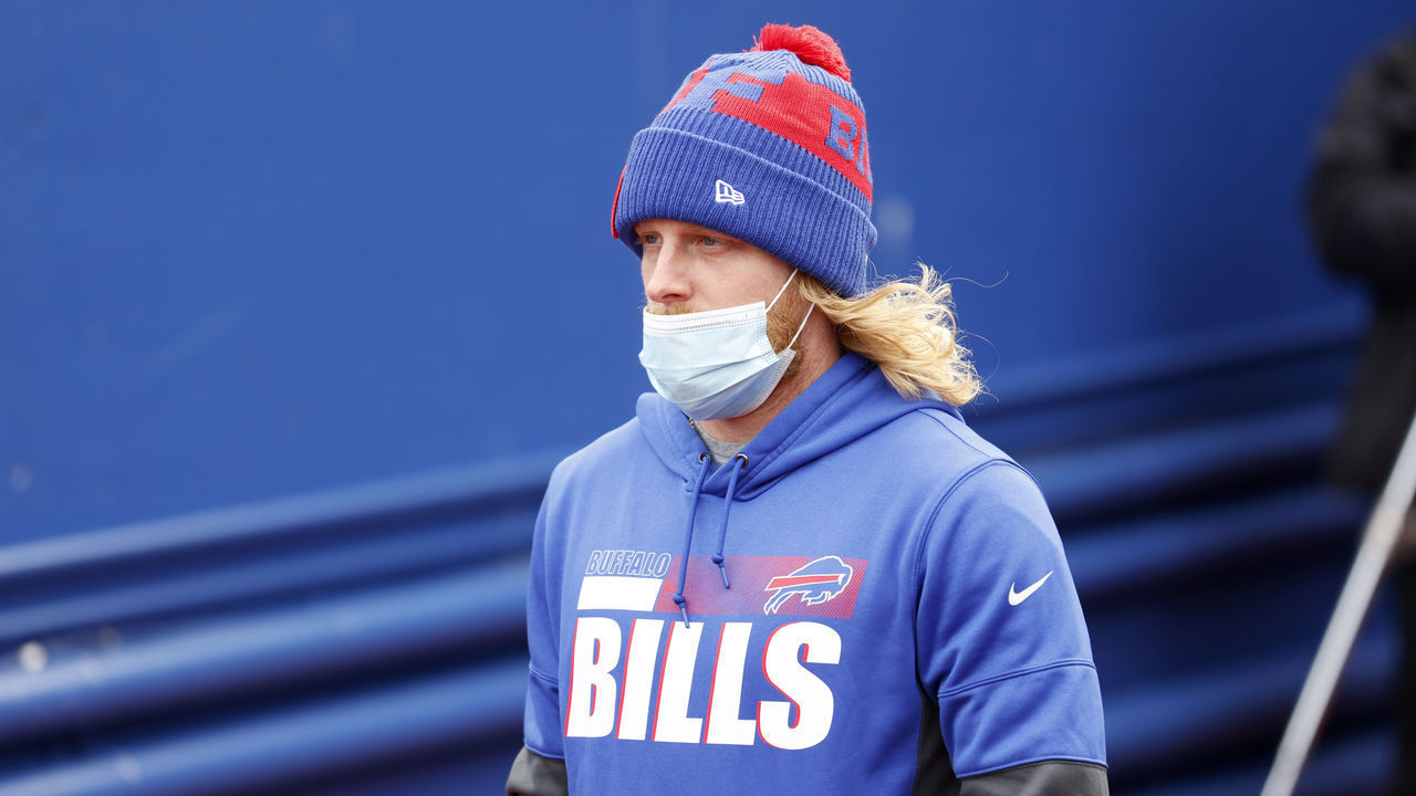 ORCHARD PARK, NEW YORK - JANUARY 09: Cole Beasley #11 of the Buffalo Bills walks to the field prior to an AFC Wild Card playoff game against the Indianapolis Colts at Bills Stadium on January 09, 2021 in Orchard Park, New York.