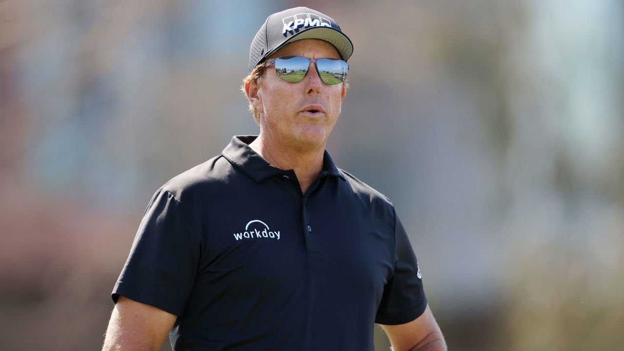 SAN DIEGO, CALIFORNIA - JUNE 17: Phil Mickelson of the United States prepares to hit his tee shot on the 12th tee during the first round of the 2021 U.S. Open at Torrey Pines Golf Course (South Course) on June 17, 2021 in San Diego, California.