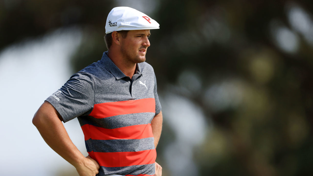 SAN DIEGO, CALIFORNIA - JUNE 17: Bryson DeChambeau of the United States looks on from the sixth green during the first round of the 2021 U.S. Open at Torrey Pines Golf Course (South Course) on June 17, 2021 in San Diego, California.