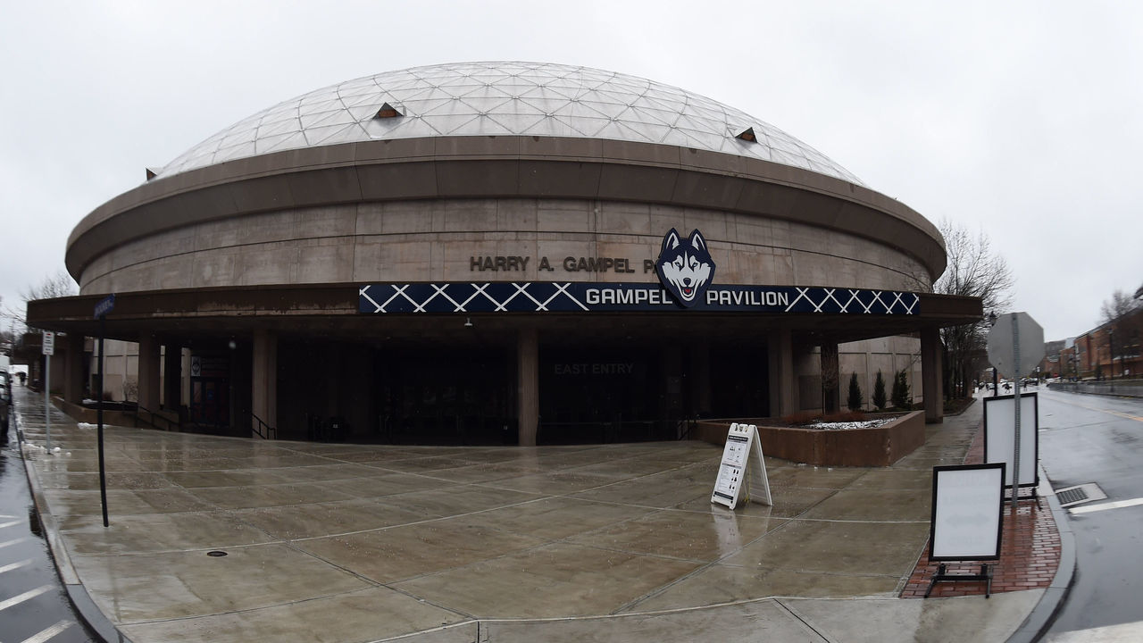 STORRS, CT - MARCH 22: General arena view prior to the NCAA Division I Women's first round game as the Buffalo Bulls take on the Rutgers Scarlet Knights on March 22, 2019 at the Gampel Pavilion in Storrs, Connecticut.