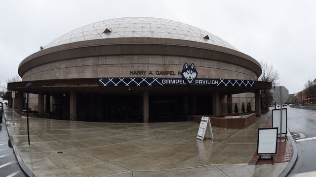 STORRS, CT - MARCH 22: General arena view prior to the NCAA Division I Women's first round game as the Buffalo Bulls take on the Rutgers Scarlet Knights on March 22, 2019 at the Gampel Pavilion in Storrs, Connecticut.