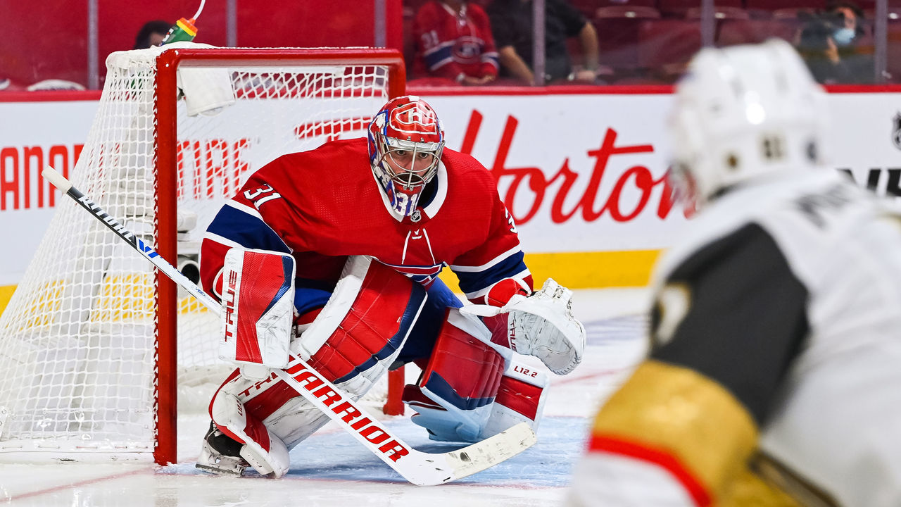 MONTREAL, QC - JUNE 18: Montreal Canadiens goalie Carey Price (31) tracks the play during the NHL Stanley Cup Playoffs Semifinals game 3 between the Las Vegas Golden Knights versus the Montreal Canadiens on June 18, 2021, at Bell Centre in Montreal, QC